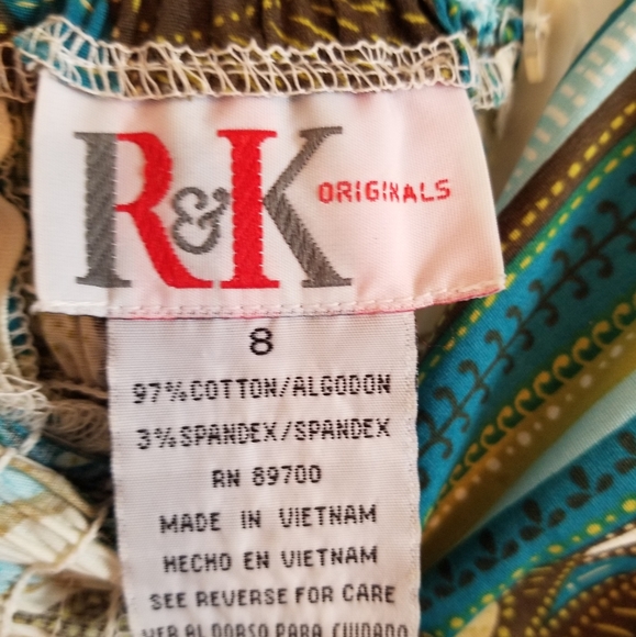 R&K Green and Blue Floral Halter Dress - Picture 6 of 7